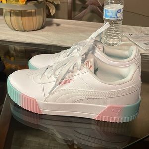 Puma pink and blue platform shoes